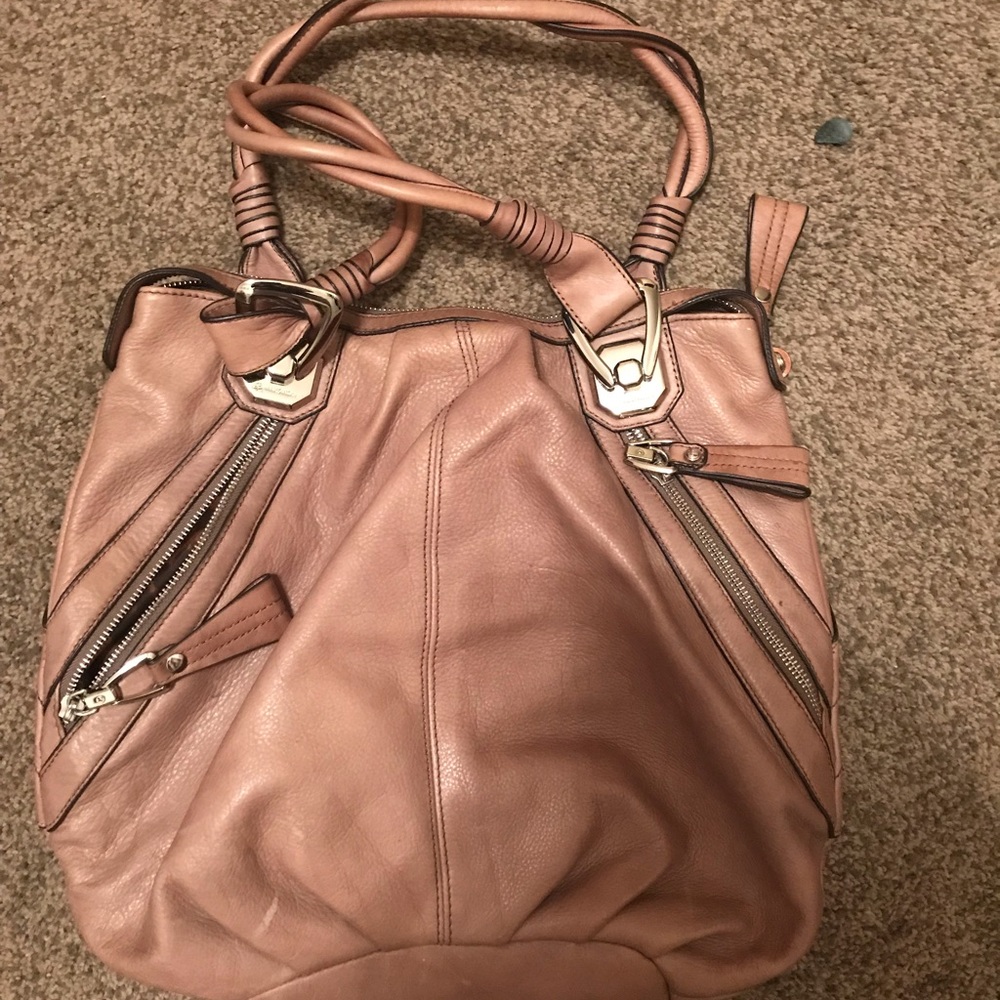 B Makowsky light tan Beautiful leather handbag